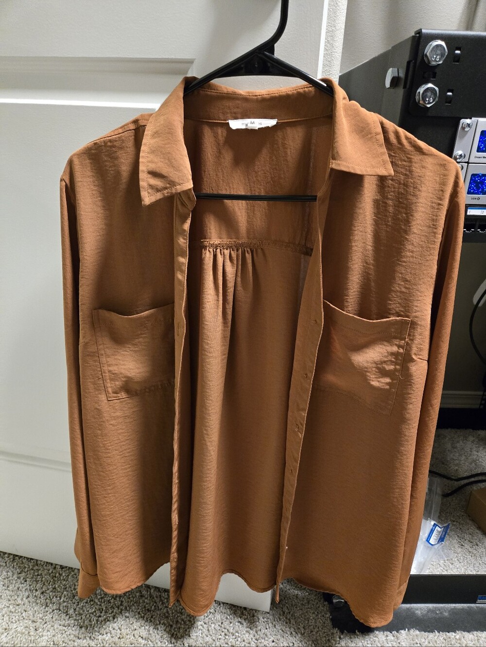 Women's Rust Button-Up Shirt - Casual Collared Pocket Shirt MAURICES